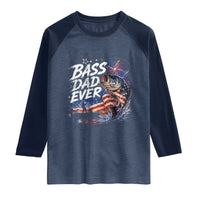 Bass Dad Ever Fishing Raglan Shirt Patriotic Dad Birthday 4th Of July Gifts