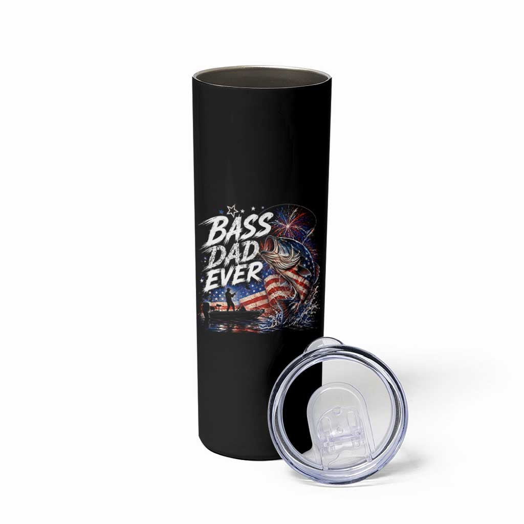 Bass Dad Ever Fishing Skinny Tumbler Patriotic Dad Birthday 4th Of July Gifts