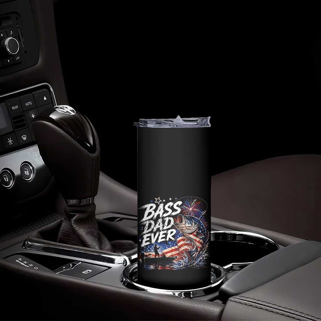 Bass Dad Ever Fishing Skinny Tumbler Patriotic Dad Birthday 4th Of July Gifts