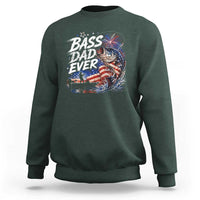 Bass Dad Ever Fishing Sweatshirt Patriotic Dad Birthday 4th Of July Gifts