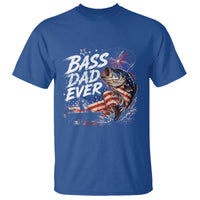 Bass Dad Ever Fishing T Shirt Patriotic Dad Birthday 4th Of July Gifts
