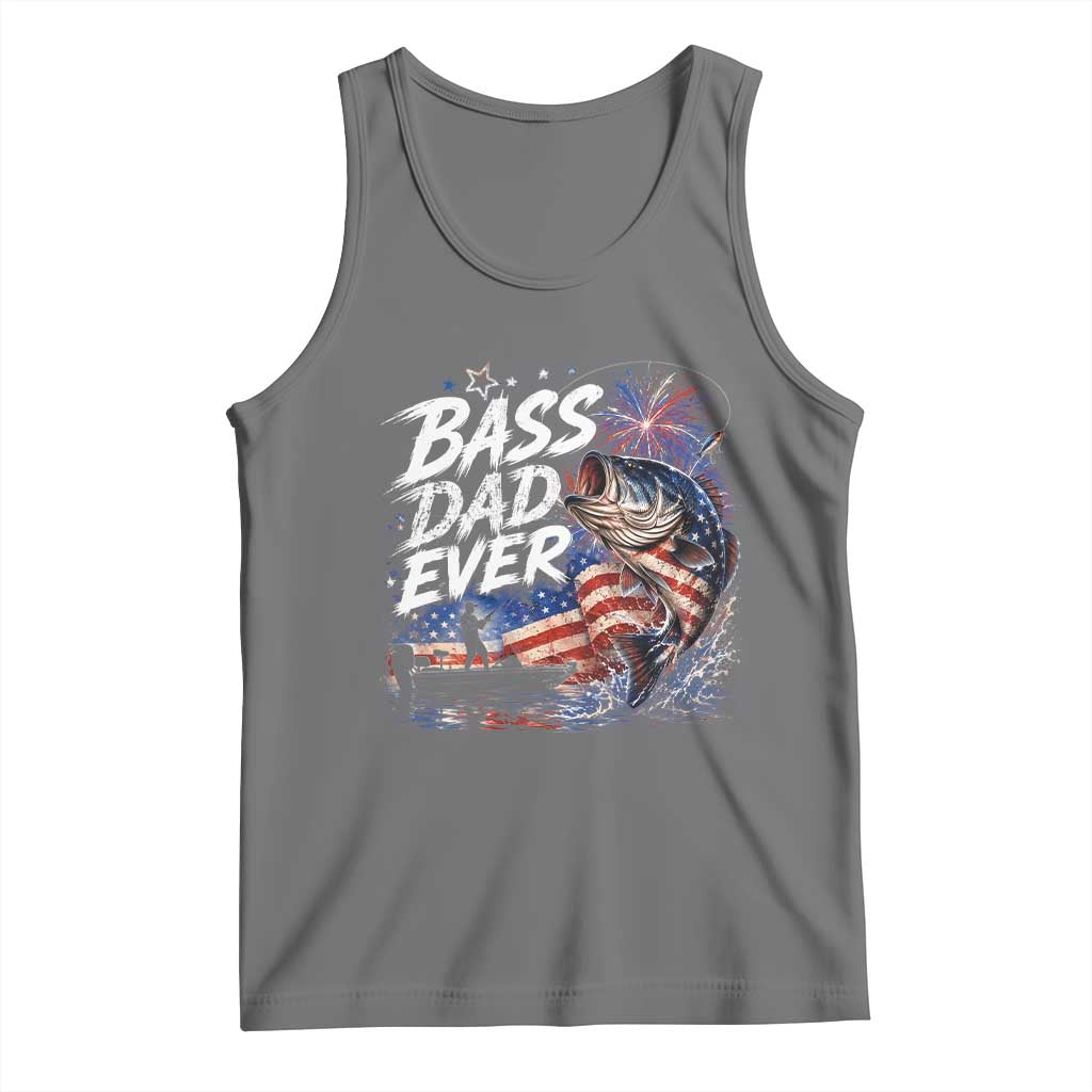 Bass Dad Ever Fishing Tank Top Patriotic Dad Birthday 4th Of July Gifts
