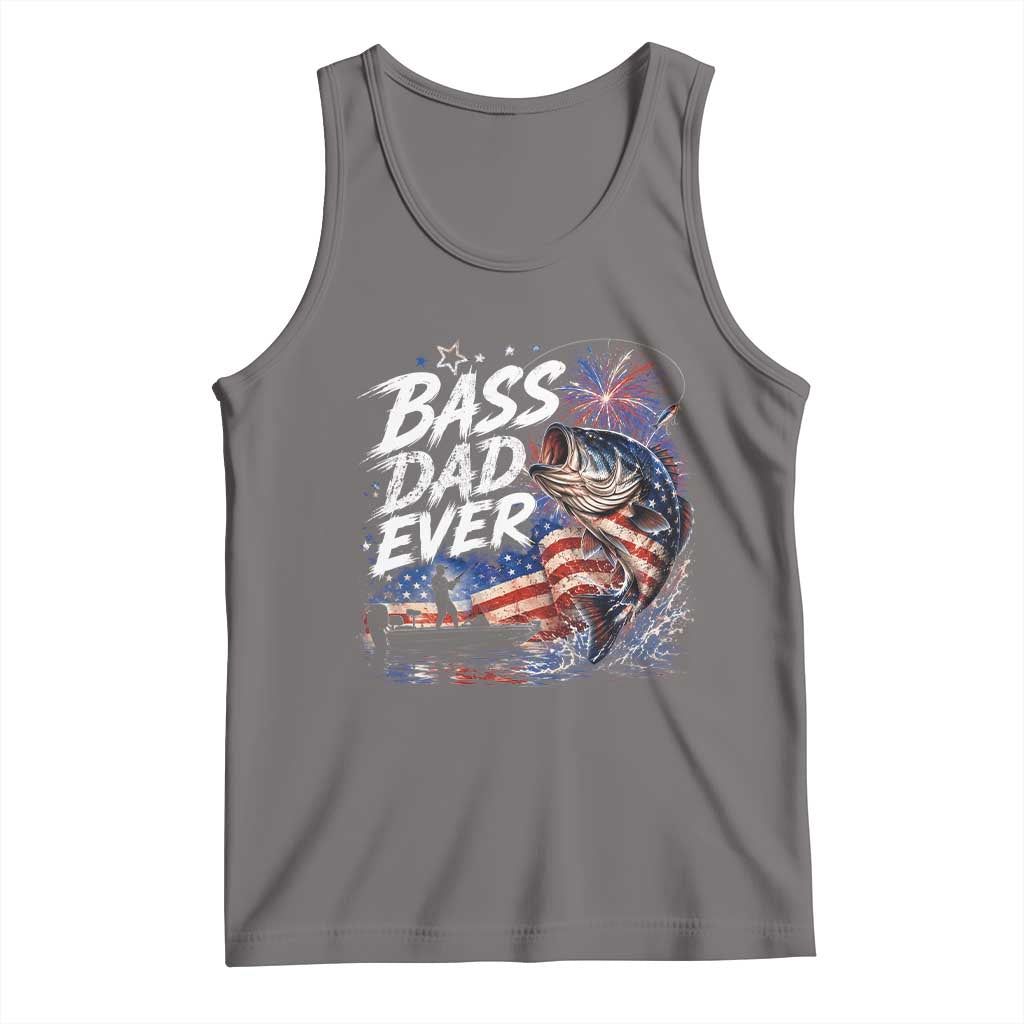 Bass Dad Ever Fishing Tank Top Patriotic Dad Birthday 4th Of July Gifts