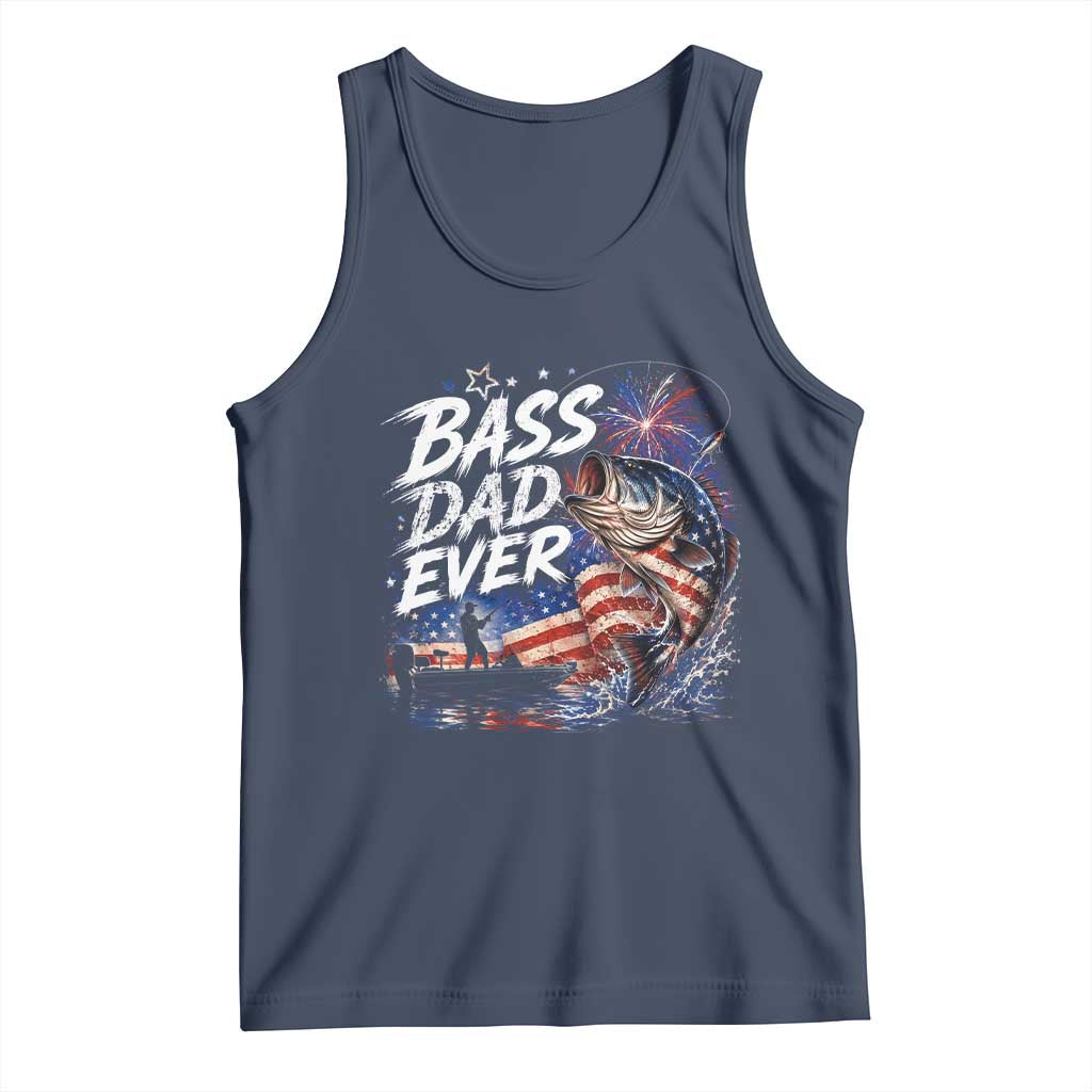 Bass Dad Ever Fishing Tank Top Patriotic Dad Birthday 4th Of July Gifts