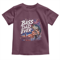 Bass Dad Ever Fishing Toddler T Shirt Patriotic Dad Birthday 4th Of July Gifts
