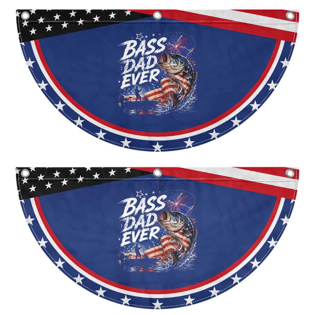 Bass Dad Ever Fishing Patriotic Fan Flag Dad Birthday 4th Of July Gifts