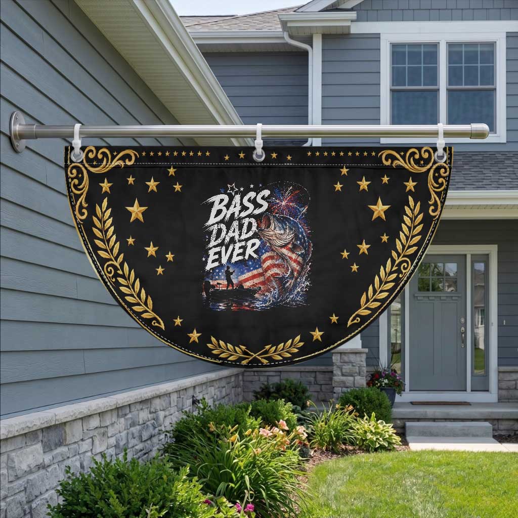 Bass Dad Ever Fishing Patriotic Fan Flag Dad Birthday 4th Of July Gifts