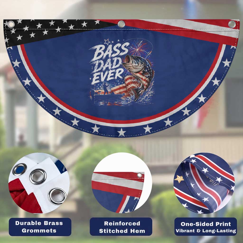 Bass Dad Ever Fishing Patriotic Fan Flag Dad Birthday 4th Of July Gifts