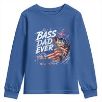 Bass Dad Ever Fishing Youth Sweatshirt Patriotic Dad Birthday 4th Of July Gifts