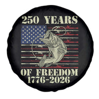 America 250th Bass Fishing American Flag Spare Tire Cover