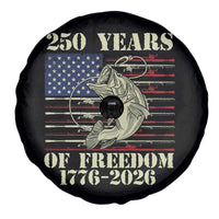 America 250th Bass Fishing American Flag Spare Tire Cover