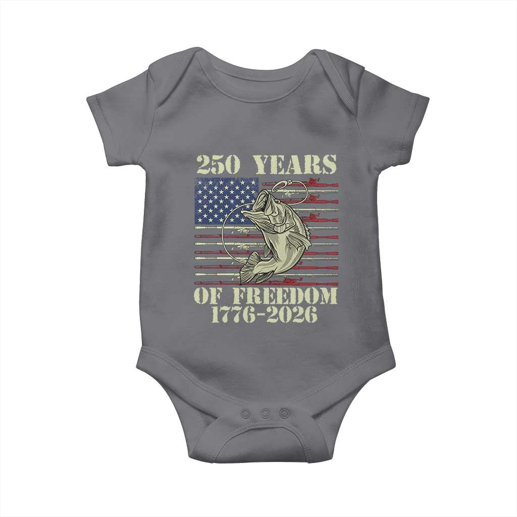 America 250th Bass Fishing American Flag Baby Onesie