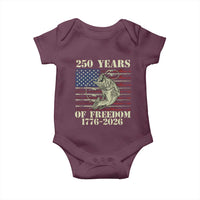 America 250th Bass Fishing American Flag Baby Onesie