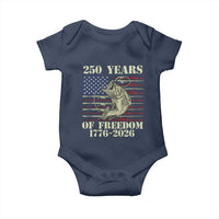America 250th Bass Fishing American Flag Baby Onesie