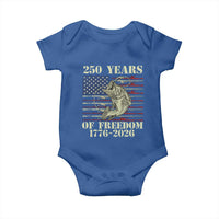 America 250th Bass Fishing American Flag Baby Onesie