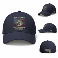America 250th Bass Fishing American Flag Baseball Cap