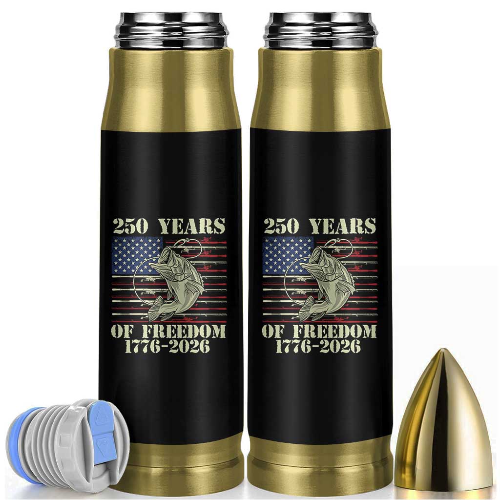 America 250th Bass Fishing American Flag Bullet Tumbler