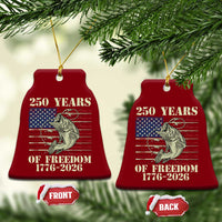America 250th Bass Fishing American Flag Ceramic Ornament