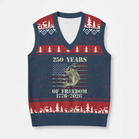 America 250th Bass Fishing American Flag V-Neck Knit Sweater Vest