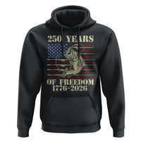 America 250th Bass Fishing American Flag Hoodie