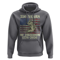 America 250th Bass Fishing American Flag Hoodie