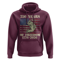 America 250th Bass Fishing American Flag Hoodie