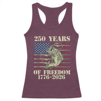 America 250th Bass Fishing American Flag Racerback Tank Top