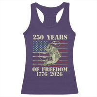 America 250th Bass Fishing American Flag Racerback Tank Top