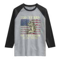 America 250th Bass Fishing American Flag Raglan Shirt