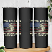 America 250th Bass Fishing American Flag Skinny Tumbler