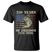 America 250th Bass Fishing American Flag T Shirt