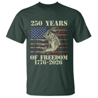 America 250th Bass Fishing American Flag T Shirt