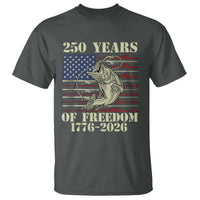 America 250th Bass Fishing American Flag T Shirt