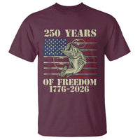 America 250th Bass Fishing American Flag T Shirt