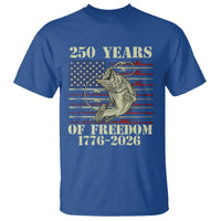 America 250th Bass Fishing American Flag T Shirt