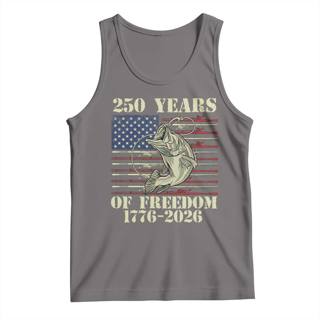 America 250th Bass Fishing American Flag Tank Top