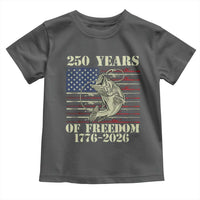 America 250th Bass Fishing American Flag Toddler T Shirt