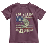America 250th Bass Fishing American Flag Toddler T Shirt