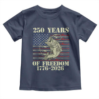America 250th Bass Fishing American Flag Toddler T Shirt