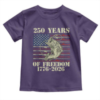 America 250th Bass Fishing American Flag Toddler T Shirt