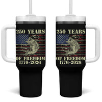 America 250th Bass Fishing American Flag Tumbler With Handle