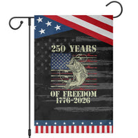 America 250th Bass Fishing American Flag Patriotic Garden Flag