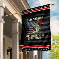 America 250th Bass Fishing American Flag Patriotic Garden Flag