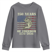 America 250th Bass Fishing American Flag Youth Sweatshirt