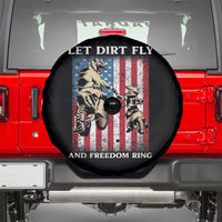 Let Dirt Fly And Freedom Ring Spare Tire Cover 4th of July Dirt Bike American Flag