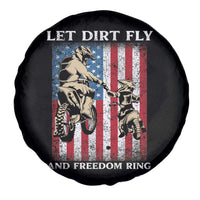 Let Dirt Fly And Freedom Ring Spare Tire Cover 4th of July Dirt Bike American Flag