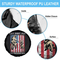 Let Dirt Fly And Freedom Ring Spare Tire Cover 4th of July Dirt Bike American Flag