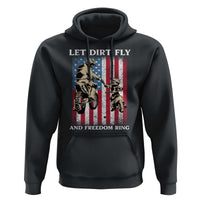 Let Dirt Fly And Freedom Ring Hoodie 4th of July Dirt Bike American Flag