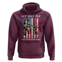 Let Dirt Fly And Freedom Ring Hoodie 4th of July Dirt Bike American Flag