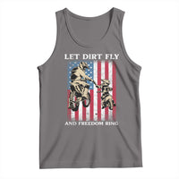 Let Dirt Fly And Freedom Ring Tank Top 4th of July Dirt Bike American Flag